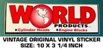 World Products Cylinder Heads Engine Blocks-vintage Original Vinyl Decal Sticker Used. Price: $10.86.