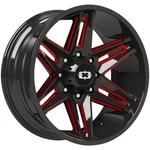 Vision 363 Razor 24X12 8X6.5" -51MM Black/red Wheel Rim 24" Inch New. Price: $642.77.
