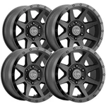 (set Of 4) Icon Alloys Rebound 17X8.5 6X135 +6MM Double Black Wheels Rims New. Price: $1251.12.