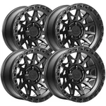 (set 4) Lock Off-road Lunatic 17X9 6X5.5" +1MM Matte Black Wheels Rims New. Price: $1152.00.