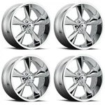 Set 17" Voxx B/g Rod Works Old School Chrome Wheels 17X8 5X4.75 0MM Rims New. Price: $1512.00.