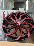 Wheels Strada S61 Huracan 24X10 5X115/5X120 +15MM Black/red Rim 24" Inch New. Price: $1995.95.