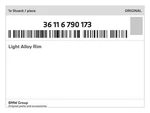 Genuine Bmw Light Alloy Rim 36-11-6-790-173 New. Price: $379.58.