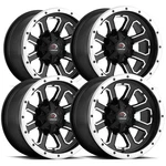 (set Of 4) Vision Utv 548 Commander 14X8 4X136 Black/machined Wheels Rims New. Price: $442.96.
