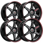 (set Of 4) SPEC-1 SPT-33 19X8.5 5X100/5X4.5" +38MM Black/red Wheels Rims New. Price: $1545.12.