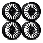 (SET-4) Dolce Ghost 19X8.5 5X120 28MM Gloss Black Wheels Rims Inch New. Price: $1360.00.
