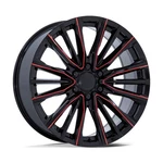 22" Performance Replicas PR223 Gloss Black Milled Red 22X9 Wheel 6X5.5 28MM Rim New. Price: $400.00.