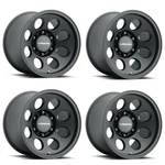 Set 4 17" Vision 56 Midway Satin Black 17X9 Wheels 6X5.5 (6X139.7) -12MM Rims New. Price: $822.32.