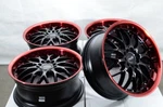 Kudo Racing Revolution 17X7.5 5X100 5X114.3 Black With Red Polish Lip Wheels Rim New. Price: $779.00.