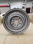 1956 1957 1958 1959 1960-62 Corvette Welded Dog Bone Wheel, 15X5, "pitting Read" Used. Price: $125.00.