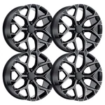 (SET-4) Strada Replica Snowflake 26X10 6X139.7 24MM Black Milled Wheels Rims New. Price: $2214.24.