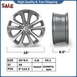 18X8" Oem Design Alloy Wheel Aluminum For Honda Accord 2013 2014 2015 Rim 64048 New. Price: $164.75.