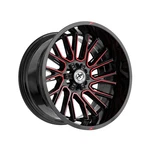 (1) Off-road XF-230 Gloss Black & Red Machined 20X10 8X165.1/8X170 125.2 Hub New. Price: $248.23.