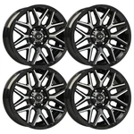 (SET-4) Vision Rekluse 22X10 6X135 -19MM Black Machined Wheels Rims Inch New. Price: $1310.00.