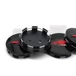 Set Of 4 Wheel Rim Center Hub Caps Black Red For Silverado 1500 Suburban Tahoe Used. Price: $22.88.