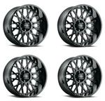 Set 22" Vision 412 Rocker Gloss Black 22X10 Wheels 6X5.5 (6X139.7) -19MM Rims New. Price: $1559.40.