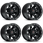 Set 12" Vision 550 Five Fifty Matte Black 12X8 Wheels 4X136 -10.2MM Rims New. Price: $385.02.