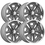 (set Of 4) Resto R102 Del Ray 17X8 5X5" +1MM Gunmetal/milled Wheels Rims New. Price: $868.00.