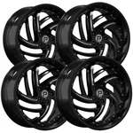 (set Of 4) Pinnacle P322 Dazed 20X8.5 5X4.5" +35MM Black/milled Wheels Rims New. Price: $1103.96.