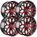 (set Of 4) Strada S61 Huracan 24X10 5X115/5X120 +15MM Black/red Wheels Rims New. Price: $1904.00.