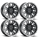 (SET-4) Raceline Compass Black Silver 17X9 8X6.5/8X165.1 -12MM Wheels Rims 17" New. Price: $1510.00.