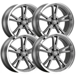 Staggered-ridler 606 18X8,18X9 5X4.75" 0MM Gunmetal Wheels Rims New. Price: $1189.96.