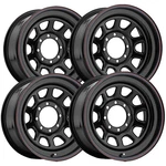 (set Of 4) Allied 51 Daytona 15X7 5X5.5" -6MM Gloss Black Wheels Rims New. Price: $585.96.