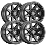 (set Of 4) Icon Alloys Rebound Pro 17X8.5 6X135 +6MM Satin Black Wheels Rims New. Price: $1386.28.