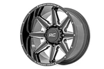 New 20X12 Rough Country 91M Series Gloss Black Milled 8X6.5 ET-44 Wheel Rim. Price: $339.95.