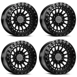 Set 4 17" Lock Offroad Mojave Matte Black Gloss Ring 17X8.5 6X5.5 25MM New. Price: $1152.00.