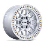 17" Kmc KM549 Grs Gloss Silver W/ Machined Face 17X9 Wheel 6X5.5 -12MM Truck Rim New. Price: $445.00.