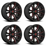 Set 4 Fuel D712 Rage 20X9 6X135 6X5.5 Black Red Tinted Clear Wheels 20" 1MM New. Price: $1740.00.