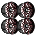 (SET-4) Off-road XF-240 18X9 6X135/6X139.7 12MM Black Red Wheels Inch New. Price: $1122.00.
