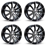 New Set Of 4 Wheels 15IN Black Machined Fits Acura Chevrolet Daewoo Dodge 081338. Price: $700.12.