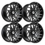 (SET-4) Off-road XF-229 20X9 5X127/5X139.7 0MM Black Milled Wheels Inch New. Price: $1356.12.