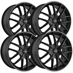 (4) Touren TR60 17X7.5 5X108/5X4.5" +42MM Matte Black/ring Wheels Rims 17" Inch New. Price: $645.96.