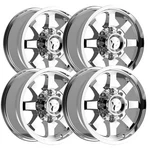 (set 4) Fittipaldi Offroad FA16MC 20X10 8X6.5" -25MM Mirror Coat Wheels Rims New. Price: $1812.00.