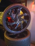 (SET-4) Massiv 920 Turbino 24X9 5X115/5X120 15MM Black Wheels Rims Inch Used. Price: $1300.00.