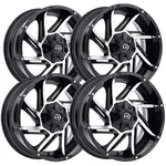 (SET-4) Vision 422 Prowler 20X12 8X180 -51MM Black/machined Wheels Rims 20" Inch New. Price: $1287.96.