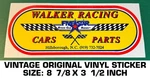 Walker Racing Cars Parts Stock Bodies - Vintage Original Vinyl Decal Sticker Used. Price: $9.40.