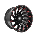 Off-road XF-224 Gloss Black & Red Milled 22X12 8X165.1/8X170 125.2 Hub Used. Price: $283.78.