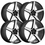 Staggered-niche NC283 Modena 20X9,20X10.5 5X4.5" 35MM Black/machined Wheels Rims New. Price: $1946.00.