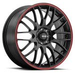 Konig Maxxim Maze Black/red Stripe 15X6.5" +38MM 8X100/114.3MM Wheel New. Price: $308.84.