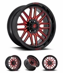 Fuel Off-road Wheels Ignite 22X12 Black Milled Red Set 4 New. Price: $2000.00.