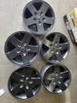 Used 17X7.5" Oem Aluminum Wheels *set Of 5* For 07-17 Jeep Wrangler Jk *black!*. Price: $350.00.