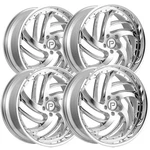 (set Of 4) Pinnacle P322 Dazed 22X9 5X120 +35MM Chrome Wheels Rims 22" Inch New. Price: $1679.96.