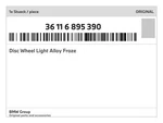 Genuine Bmw Disc Wheel Light Alloy Froze 36-11-6-895-390 New. Price: $689.98.
