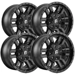 (4) Fuel D596 Sledge 17X9 5X4.5"/5X5" -12MM Double Black Wheels Rims 17" Inch New. Price: $1280.00.