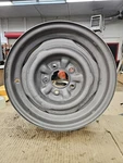 1956 1957 1958 1959 1960-62 Corvette Welded Dog Bone Wheel, 15X5, "pitting Read" Used. Price: $125.00.