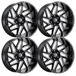 (SET-4) Vision 361 Spyder 18X9 6X5.5 6X139.7 12MM Black Milled Wheels Inch New. Price: $1165.26.